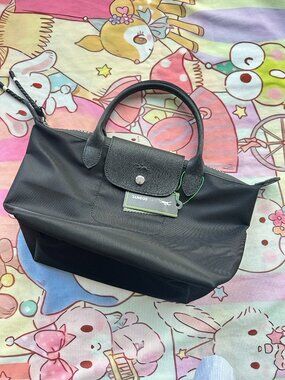 Longchamp x EGONLab Collaboration: Le Pliage Series — Black Mini Tote Bag